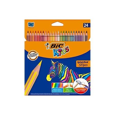 Kredki Eco Evolution Stripes 24 kolorów BIC