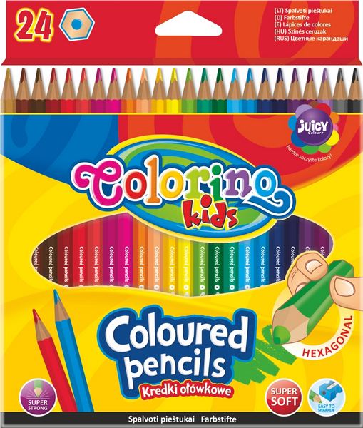 Kredki ołówkowe heksagonalne 24 kolory, Colorino