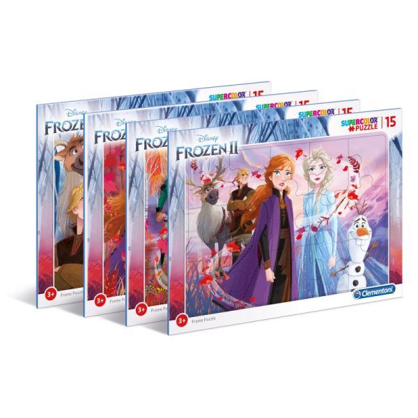 PUZZLE RAMKOWE 15 EL SUPER KOLOR Frozen 2