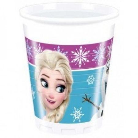 KUBECZKI PLASTIKOWE FROZEN 200ML 8SZTUK