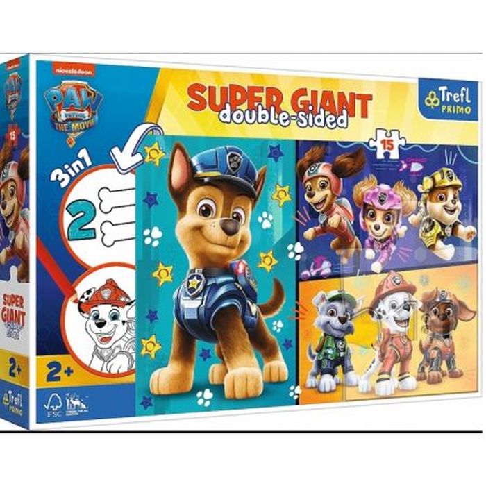 Puzzle 15 el. Giant Wesołe Pieski Psi Patrol Trefl