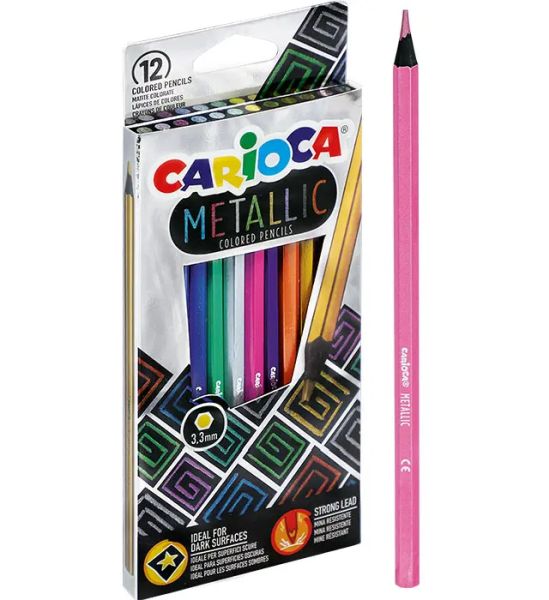 KREDKI CARRIOCA 12KOL OŁ METALICZNE