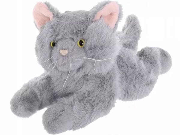 KOT pluszowy LEŻĄCY 55 CM SZARY