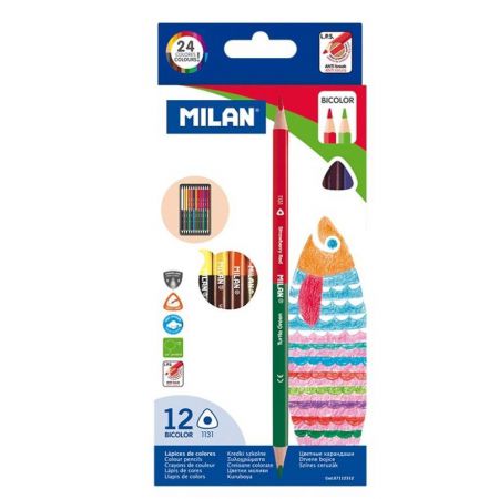 Milan Kredki Ołówkowe Trójkątne 12/24 kolory