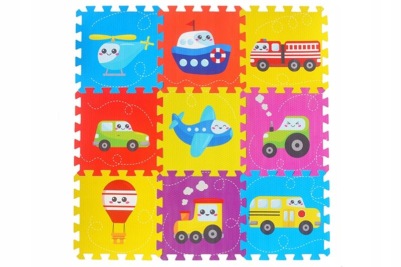 PUZZLE PIANKOWE 9 EL. POJAZDY