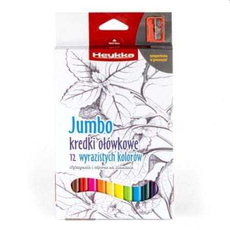 KREDKI OŁÓWKOWE JUMBO TRÓJKĄTNE Z TEMPERÓWKĄ 12SZTUK