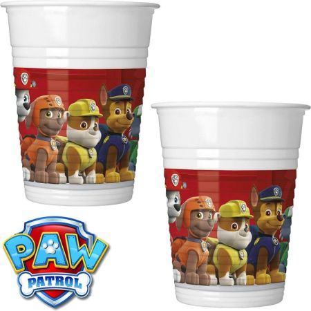 KUBECZKI PLASTIKOWE PSI PATROL 200ML 8SZTUK