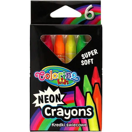 KREDKI ŚWIECOWE TRÓJKĄTNE NEONOWE 6 KOLORÓW