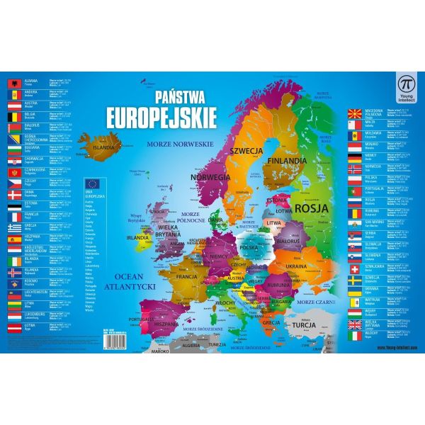 Plansza na biurko MAPA EUROPY, rozm. 550x365 mm, Young Intellect