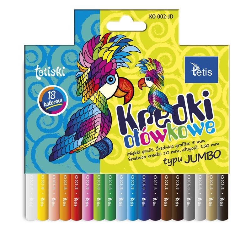 Kredki TETISKI okrągłe jumbo 18kol. A`1
