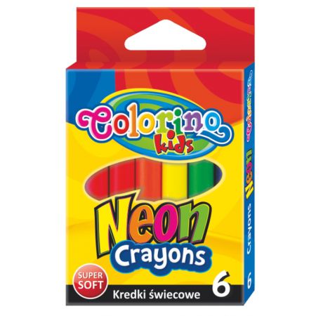 KREDKI 6 KOLORÓW ŚWIECOWE NEON