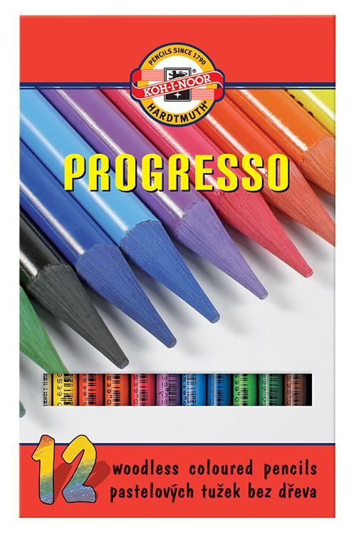Koh-I-Noor Kredki Bezdrzewne Progresso 12 kolorów