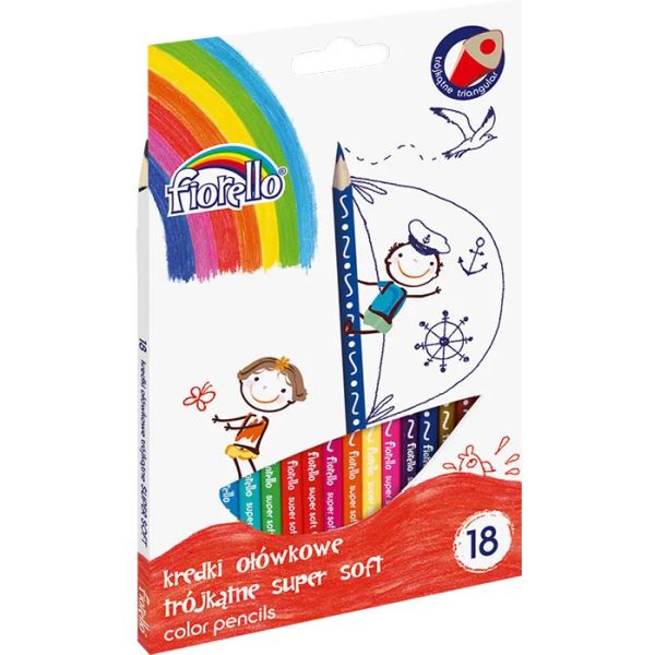 Kredki FIORELLO Super Soft 36 kol. ostrz. trójkątna