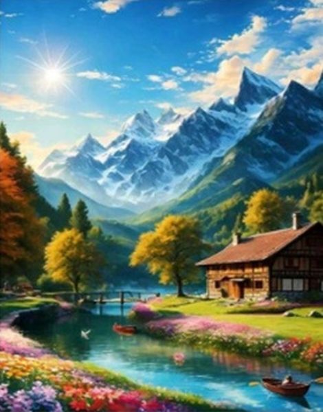 MALOWANIE PO NR. DOM ŚWIT NAD GÓRSKIM POTOKIEM, PAK 15 40X50