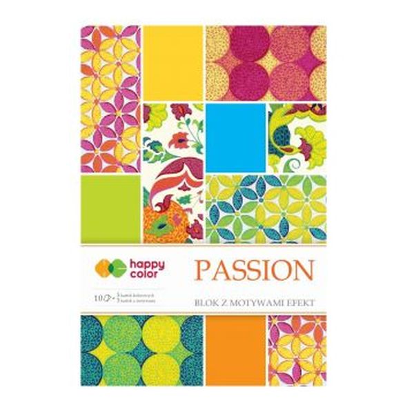 Happy Color Blok kreatywny effect PASSION, A4-170-220g/m2, 10 ark, 5 motywów,