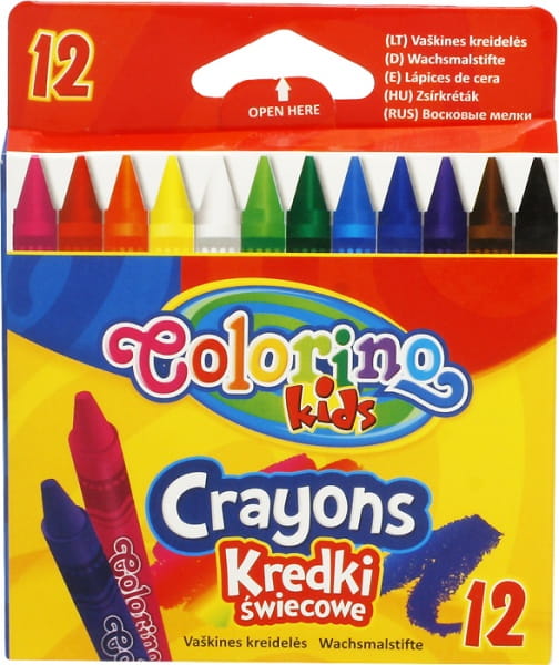 Colorino Kredki Świecowe 12 kolorów @
