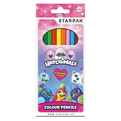 KREDKI 12 KOLORÓW OŁÓWKOWE HATCHIMALS