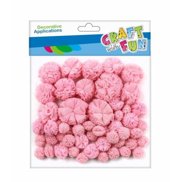 CF OZDOBA DEK POMPON TKAN 60SZT ROZ MIX 12/144