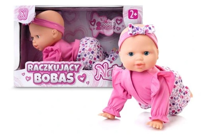 LALKA NATALIA BOBAS RACZKUJĄCY 32 CM. RÓŻOWY