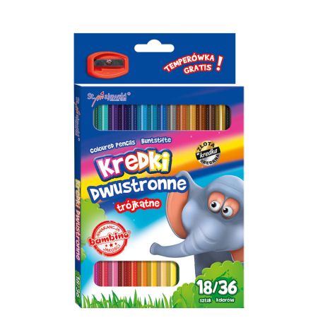 Kredki 18/36 DWUSTRONNE OŁÓWKOWE Bambino