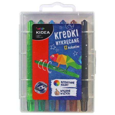 Kidea Kredki wykręcane w etui 12 kolorów