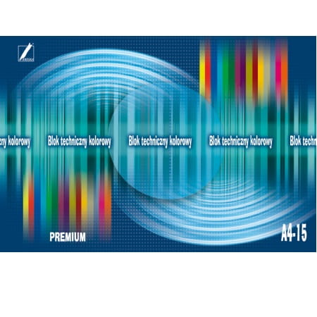 BLOK A4 TECHNICZNY KOLOR PREMIUM 15 KARTEK Kreska