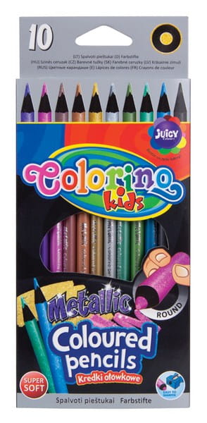 Kredki ołówkowe Metallic 10 kolorów Colorino