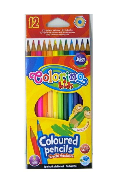 Kredki ołówkowe heksagonalne - 12 kolorów Colorino