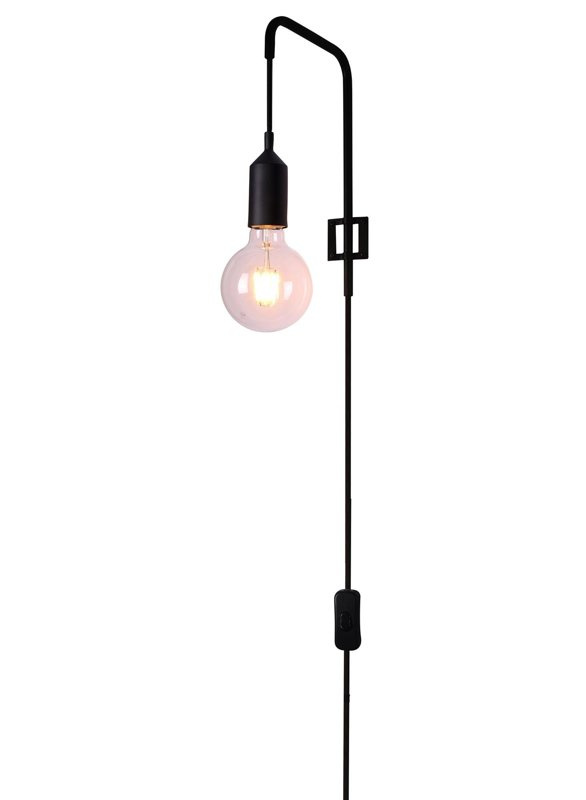 Kinkiet czarny z kablem lampa Laren Ledea