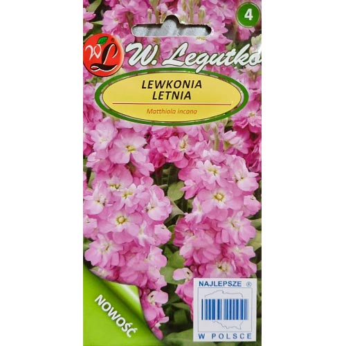 1 szt, Lewkonia letnia Excelsior różowa Legutko - Nasiona: Ilość w opakowaniu: 0.5 g
