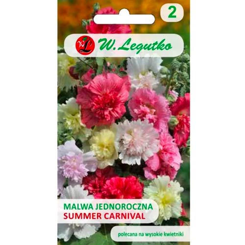 1 szt, Malwa jednoroczna Summer Carnival, mix - Nasiona: Ilość w opakowaniu: 0.5 g