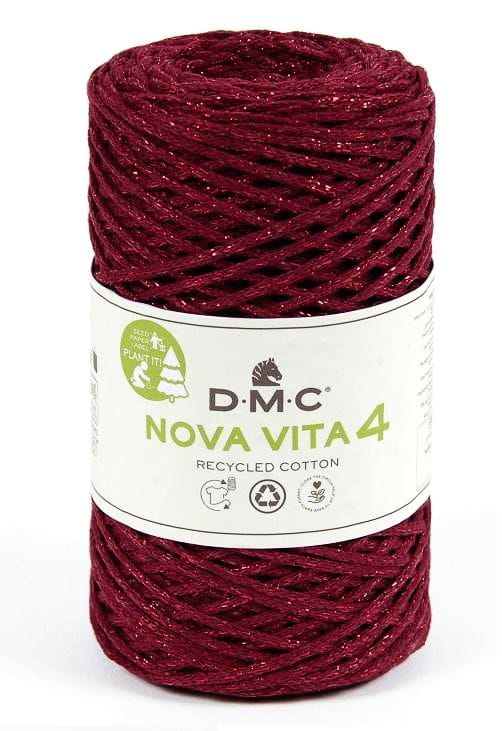 Sznurek Nova Vita fi3.5mm 115 bordowy / metalizowana czerwona nitka
