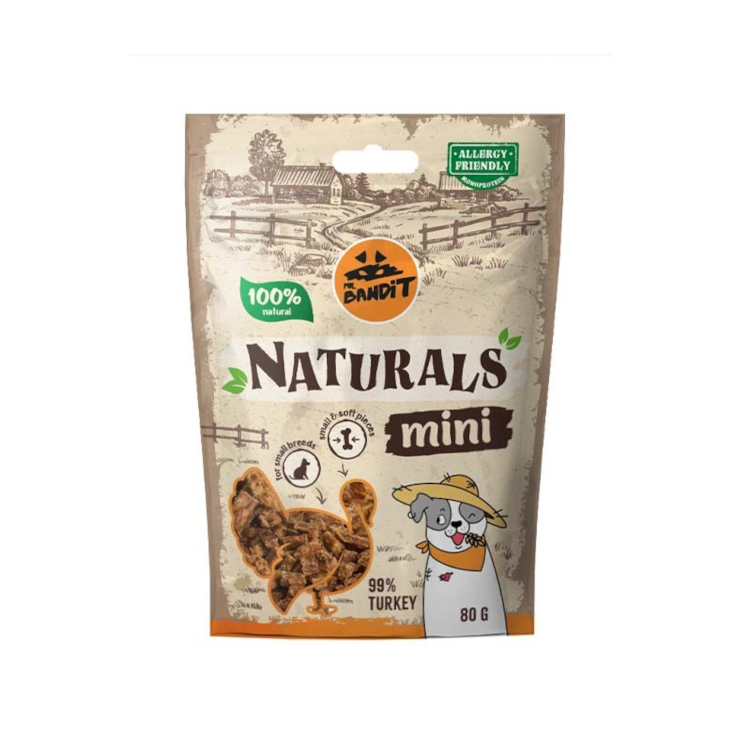 Mr. Bandit Naturals Mini - z indykiem 80g
