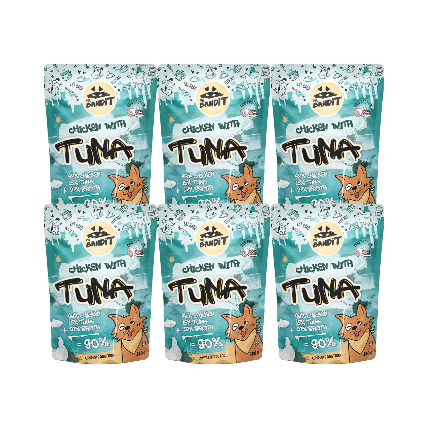 Mr. Bandit CHICKEN with TUNA 6x380g - mokra karma z kurczakiem i tuńczykiem dla psów dorosłych