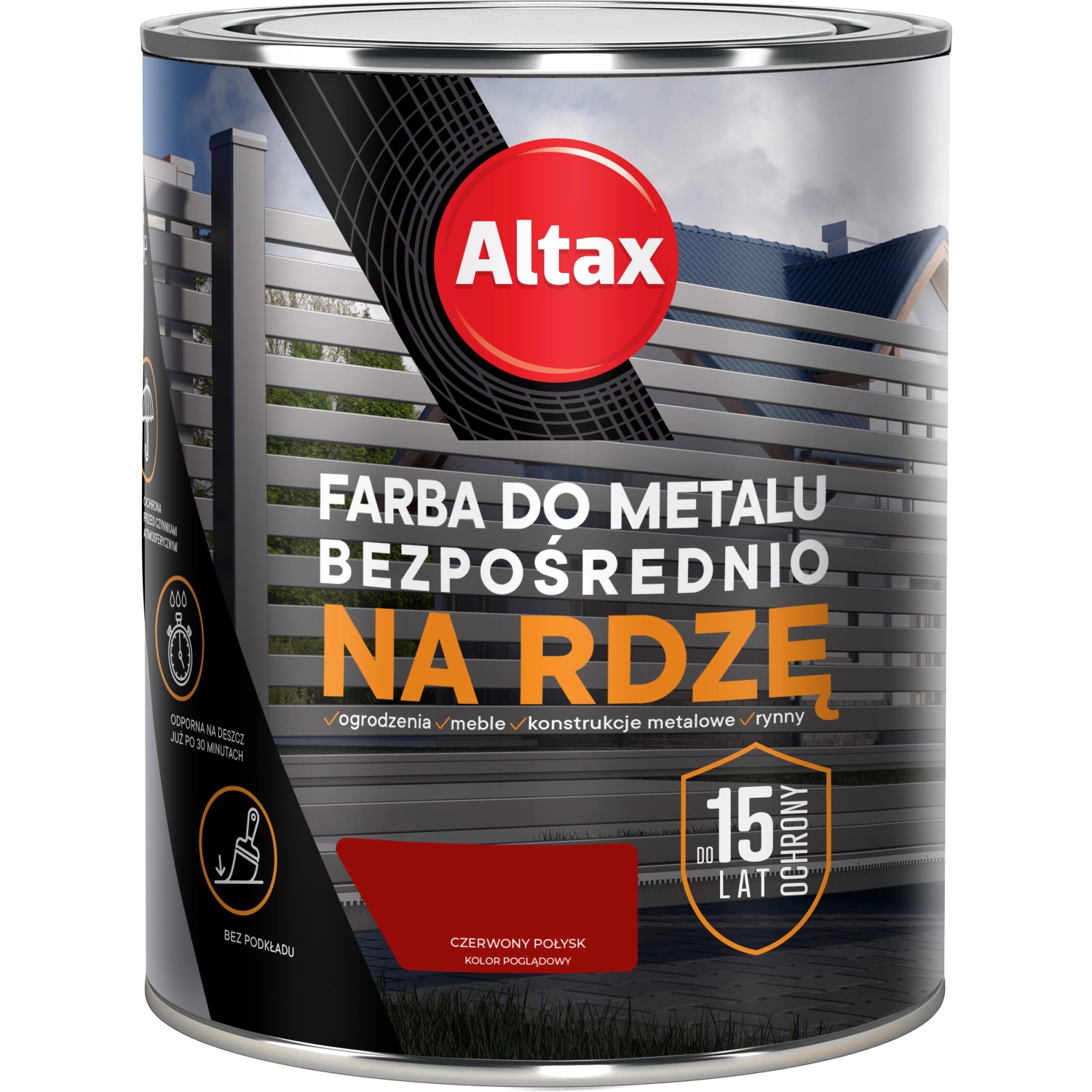 Altax Farba do metalu czerwony połysk 750 ml
