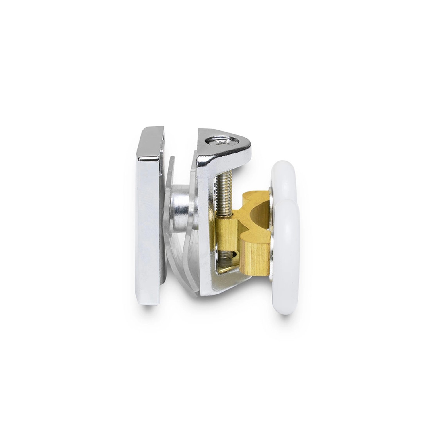 Rolki dolne metalowe do drzwi kabiny 2,5 cm chrom 2 szt