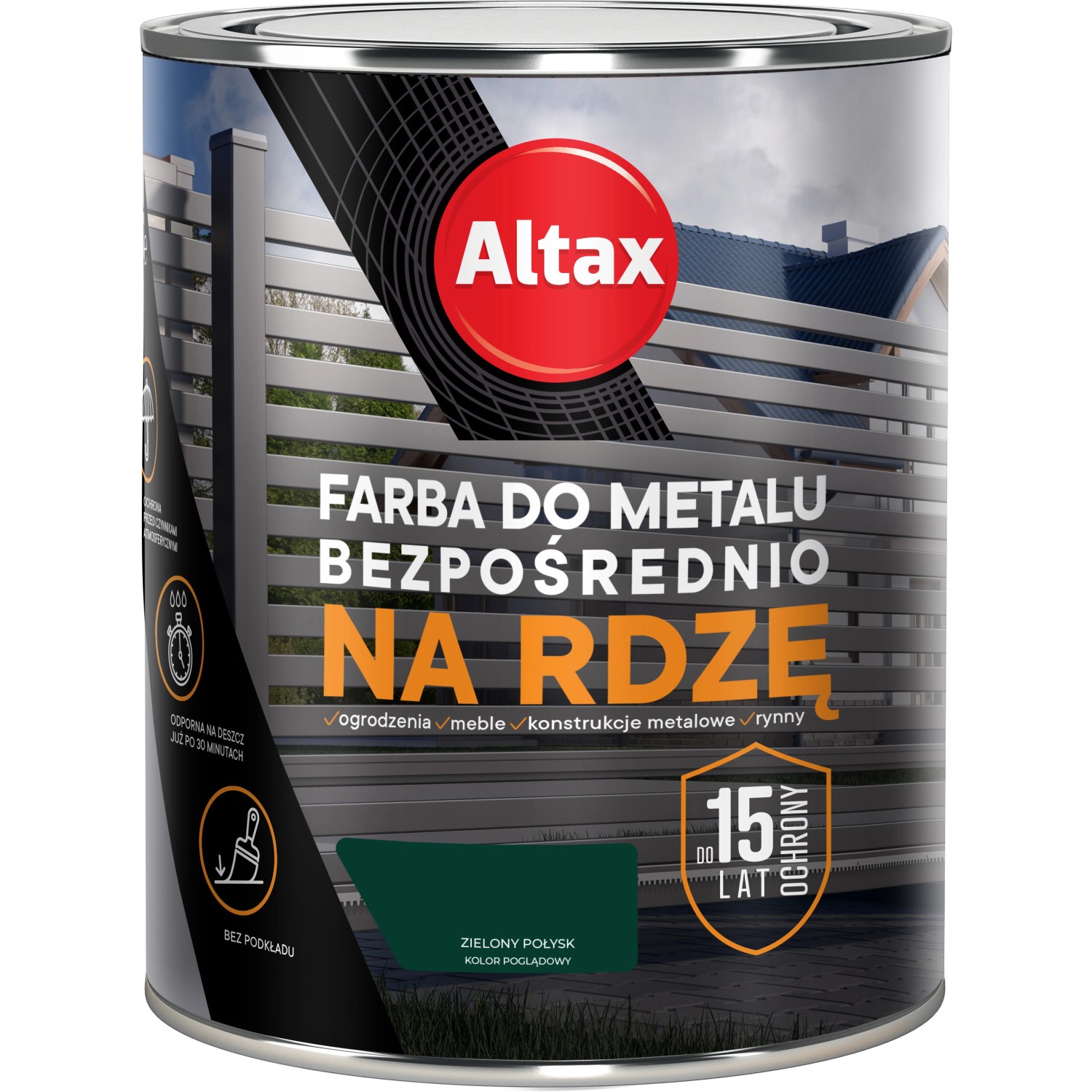 Altax Farba do metalu zielony połysk 750 ml