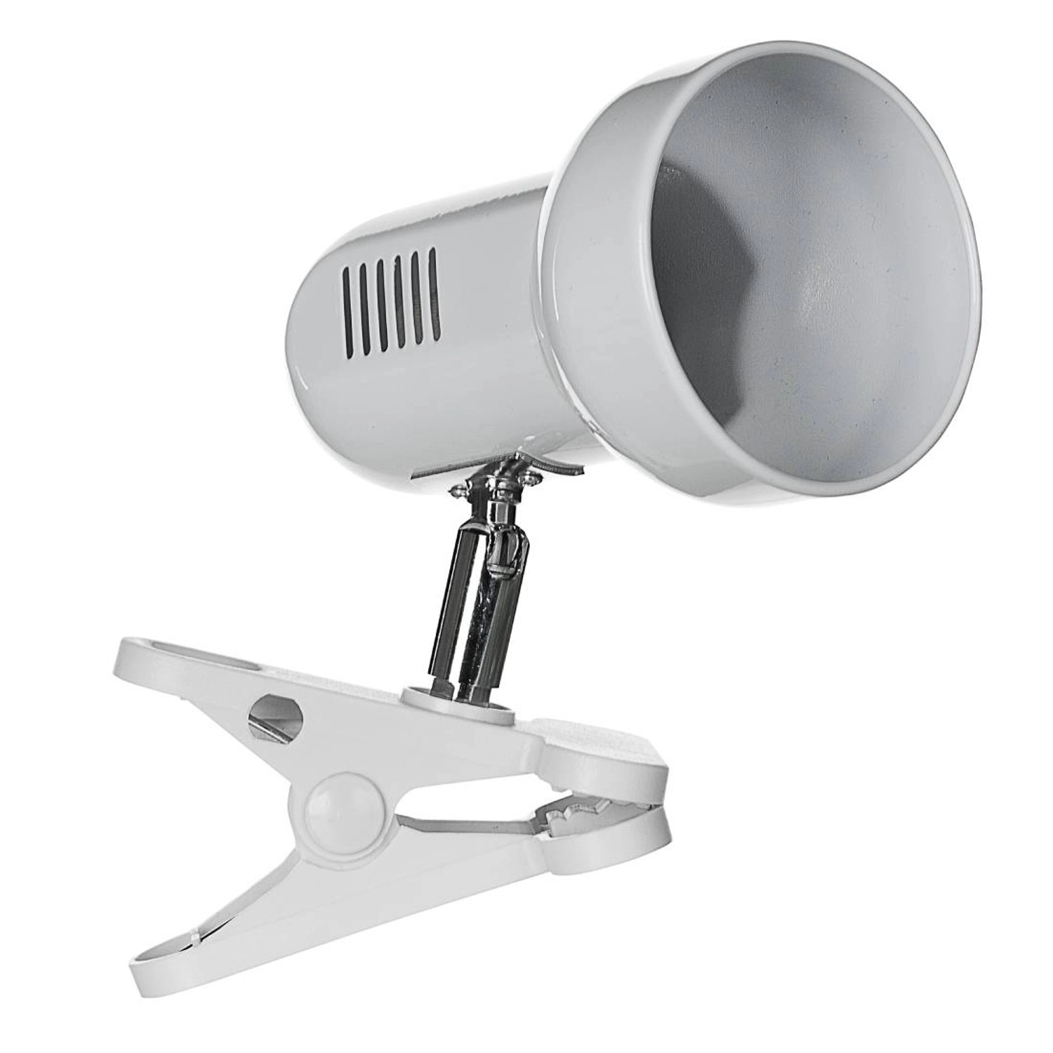 Activejet Lampka metalowa na klips E27 60W biała