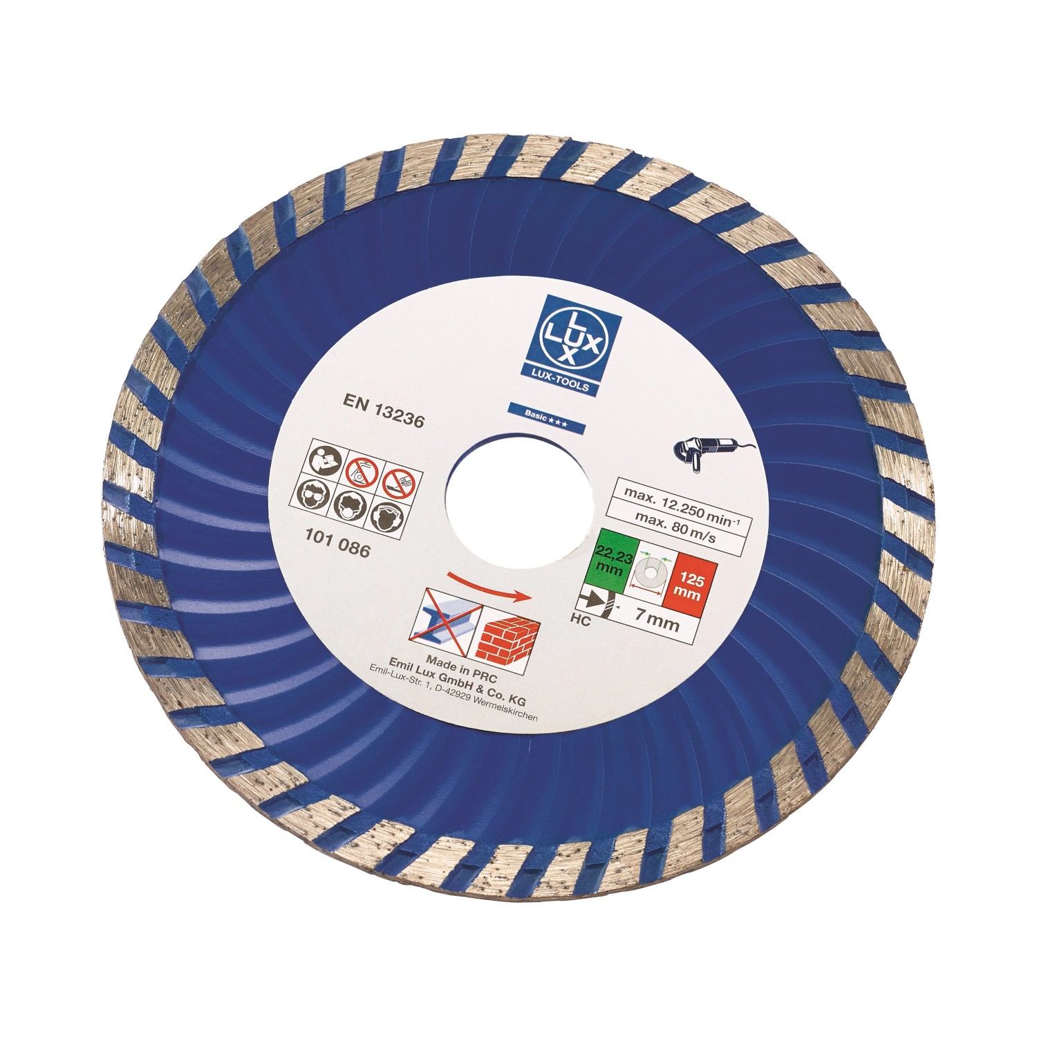 Tarcza diamentowa LUX 125 mm segmentowa