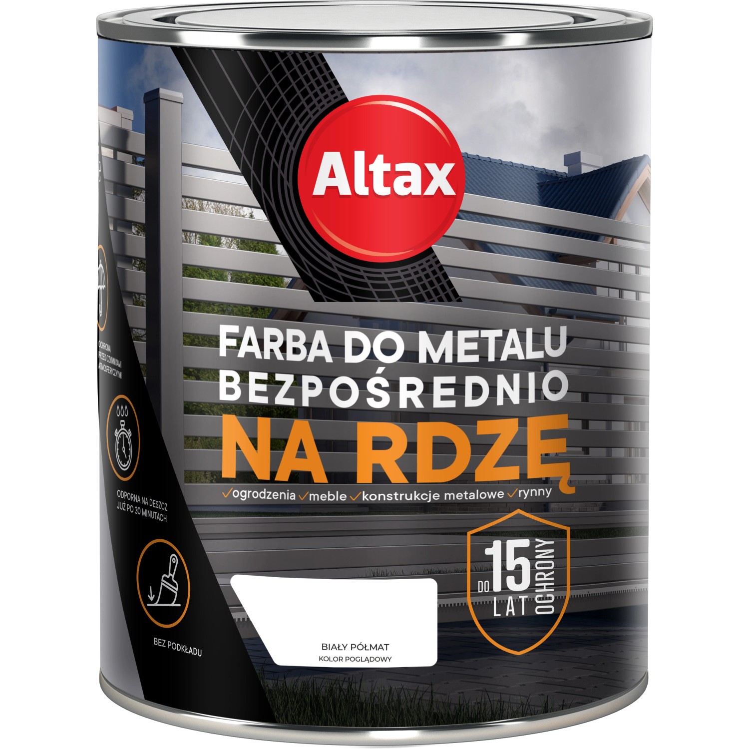 Altax Farba do metalu biały półmat 750 ml
