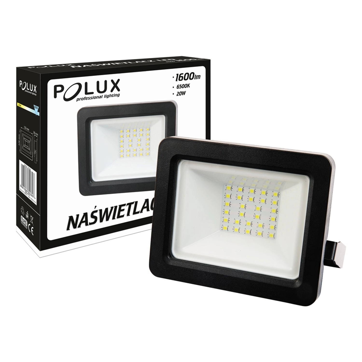 Polux Naświetlacz LPP20CWGB LED 20 W 6500K 1600lm IP65
