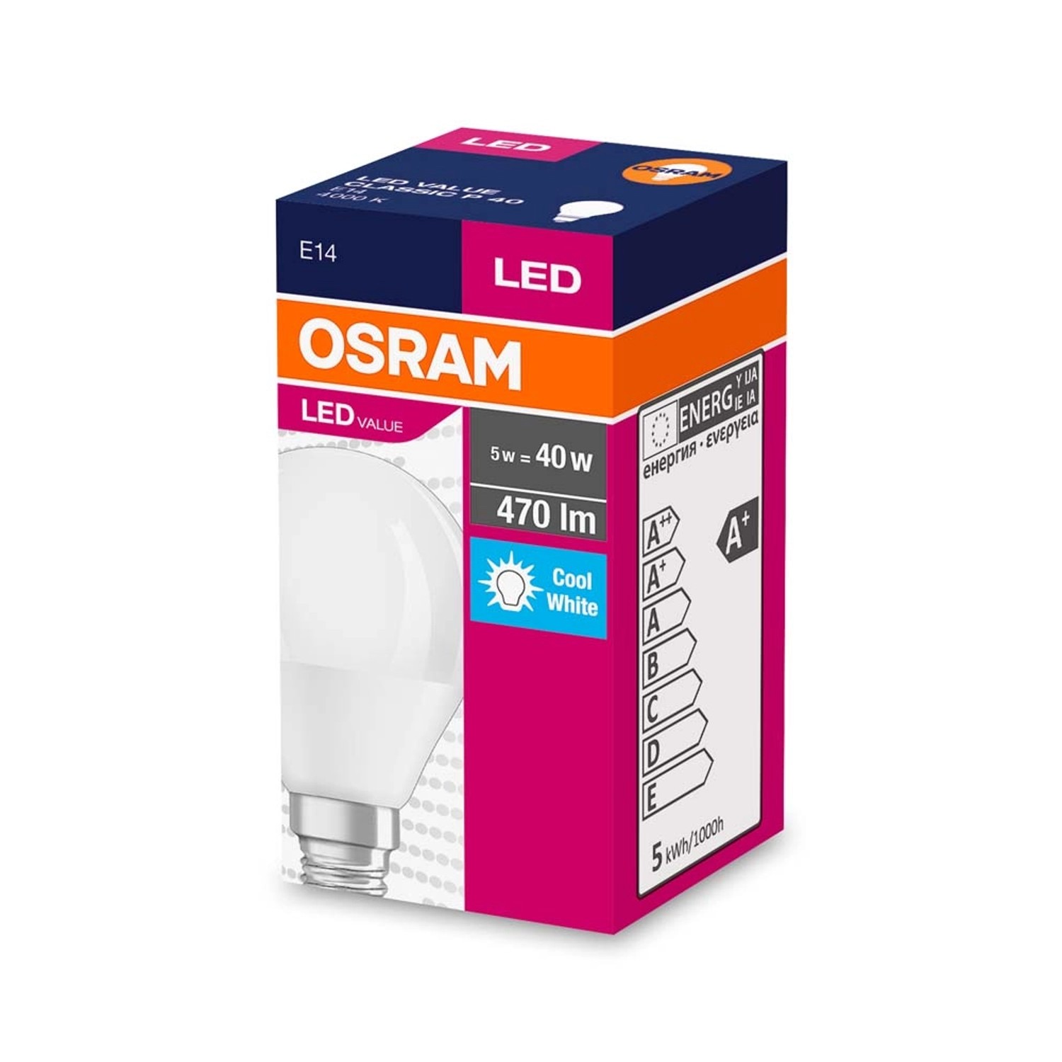 Żarówka LED VALUE CLASSIC P40 5W E14 470 lm 4000K