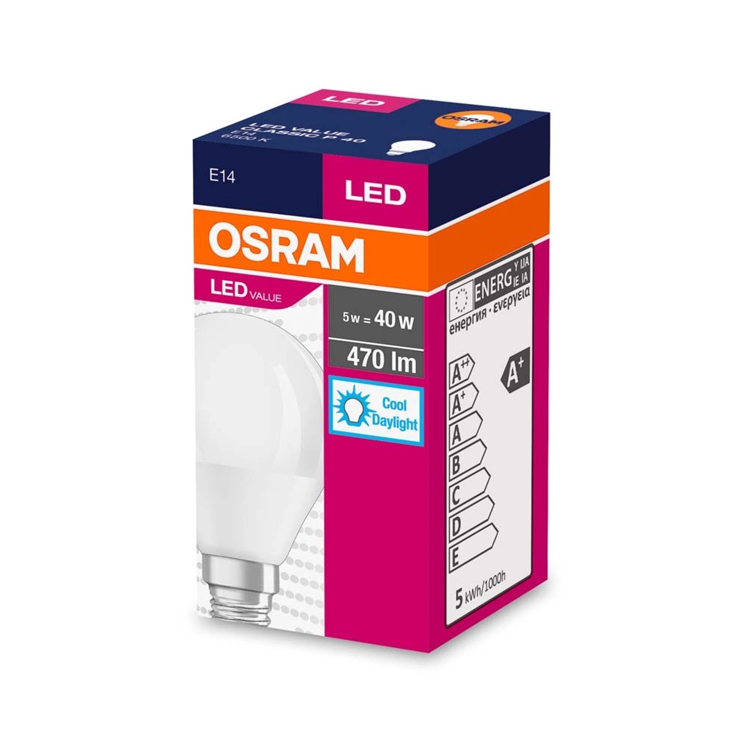 Żarówka LED VALUE CLASSIC P40 5W E14 470 lm 6500K