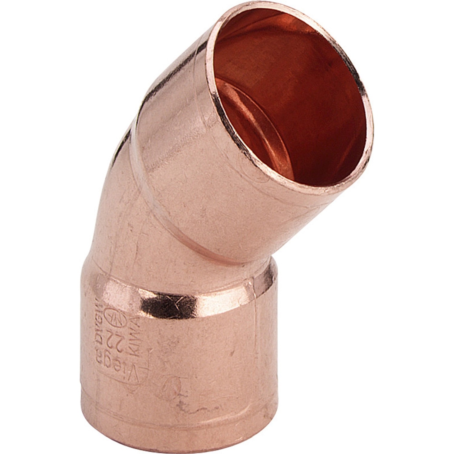 Łuk 45 LW/LW 18mm miedź