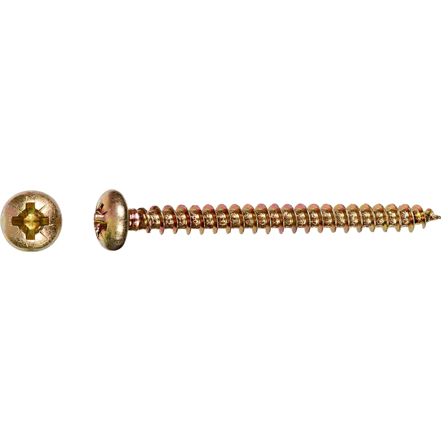 LUX Wkręt uniwersalny z łbem walec PZ 5 mm x 30 mm ocynk żółty 15 szt