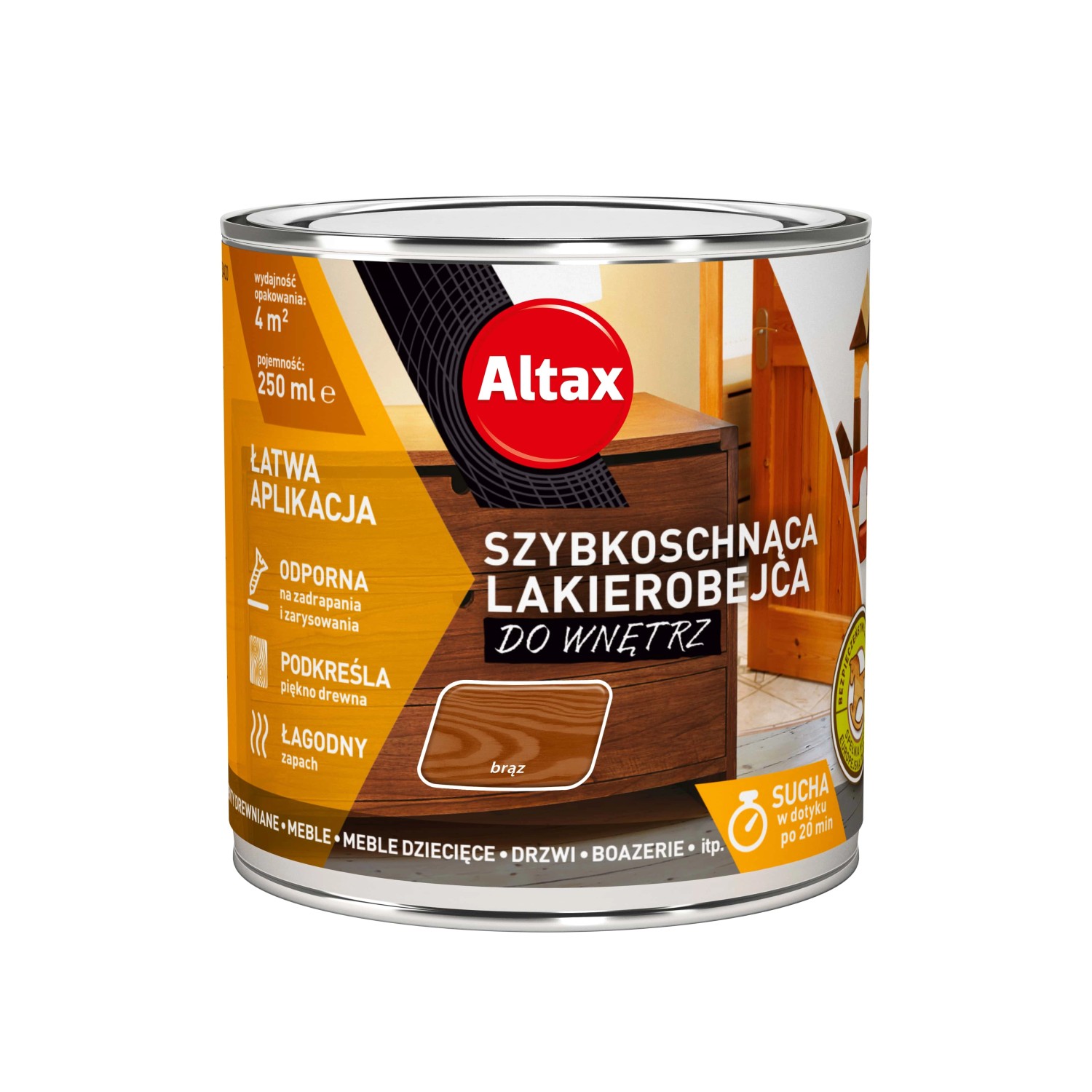 Altax Lakierobejca szybkoschnąca brąz 250 ml