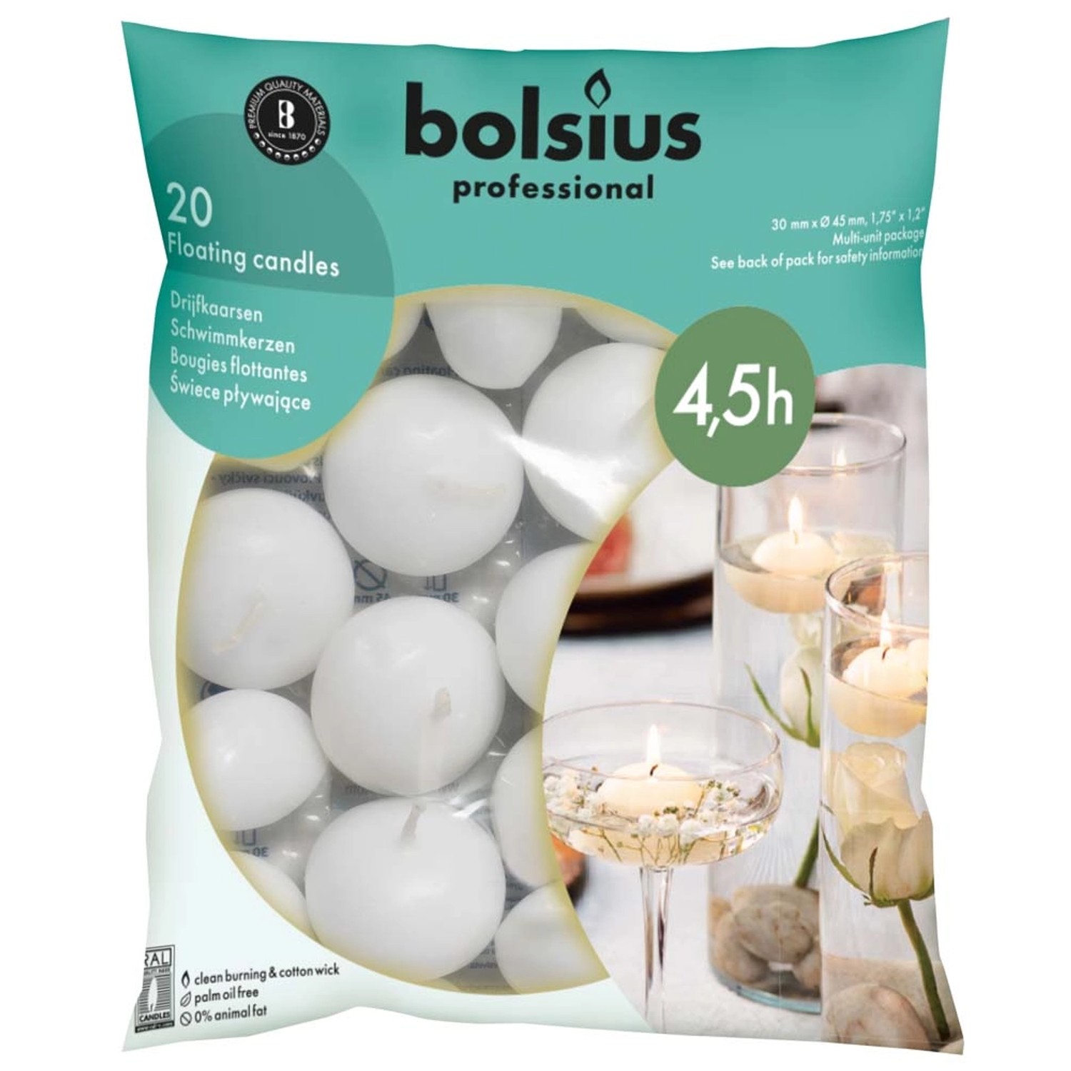 Świece białe pływające - 20 szt.