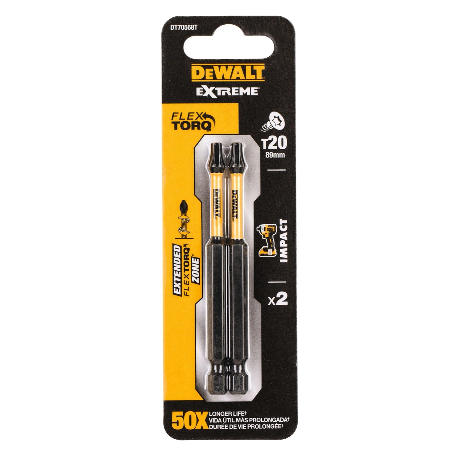 Dewalt Bity udarowe T20 89 mm - 2 szt.