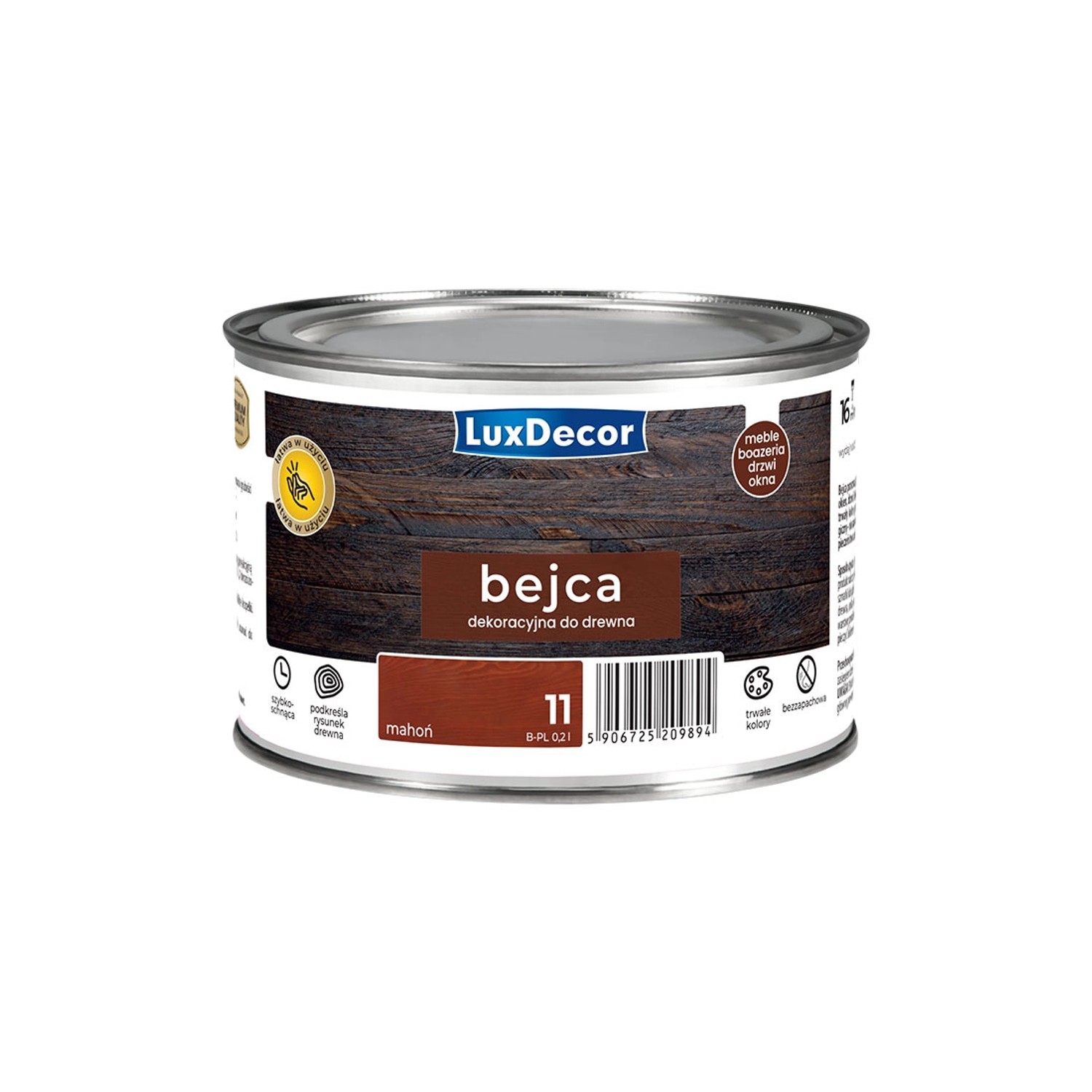 LuxDecor Bejca do drewna mahoń 0,2L