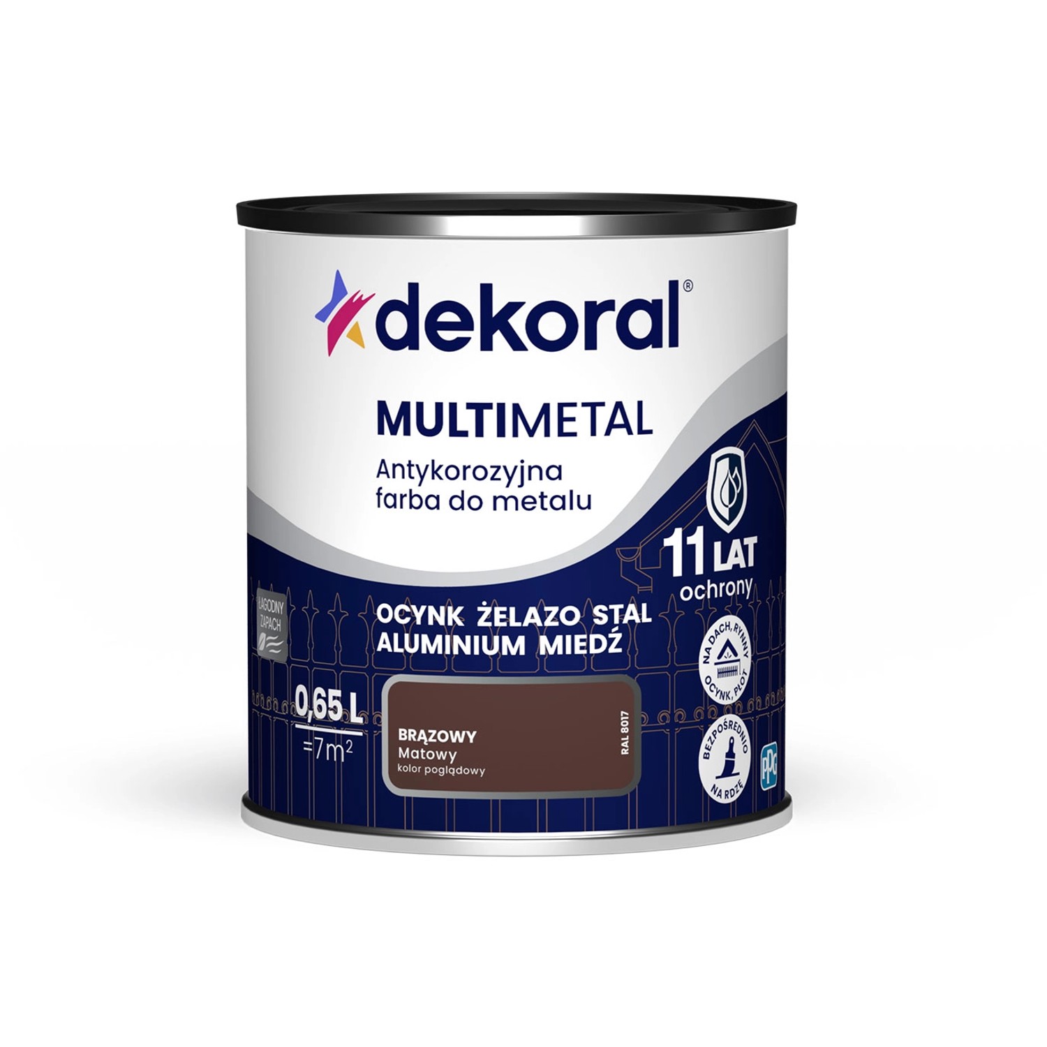 Dekoral Farba antykorozyjna Multimetal brązowa 0,65L